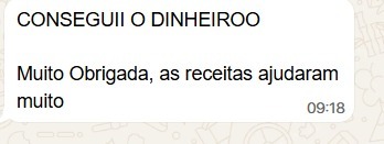 Resultado de Aluna no WhatsApp